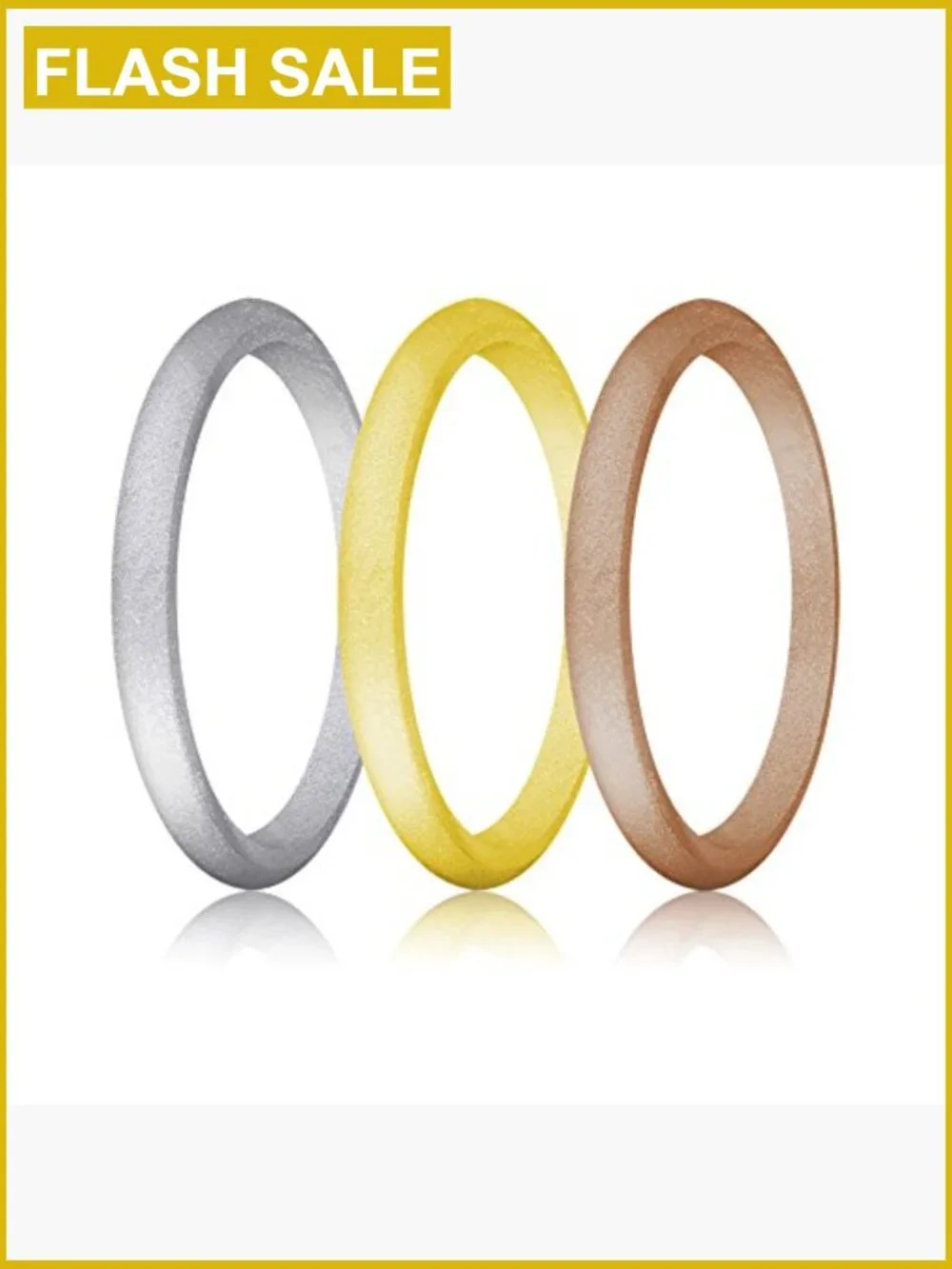 10-Pack Thin Silicone Wedding Rings - Stackable Durable Rubber Bands for Active